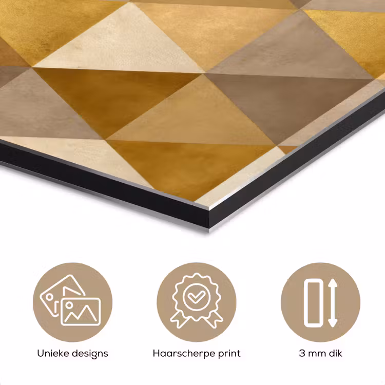Aluminium schilderij - Geometrisch - Driehoek - Goud — 7