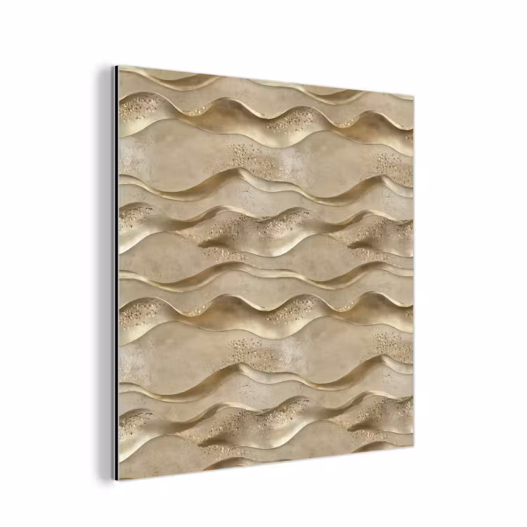 Aluminium schilderij - Golven - Patroon - Goud — 1