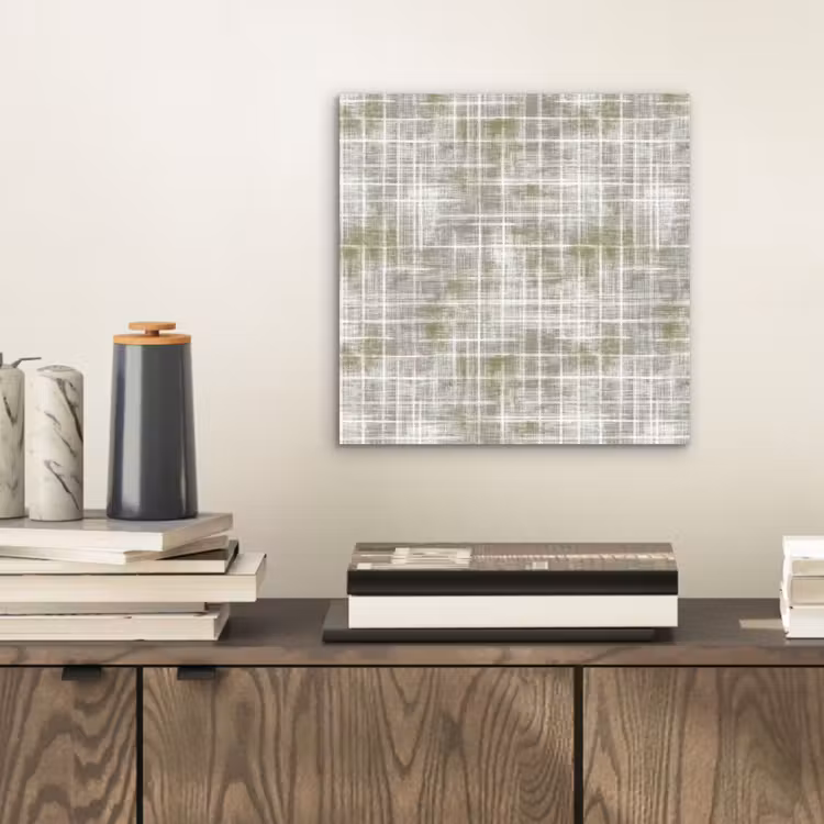 Aluminium schilderij - Linnen - Patroon - Groen — 2