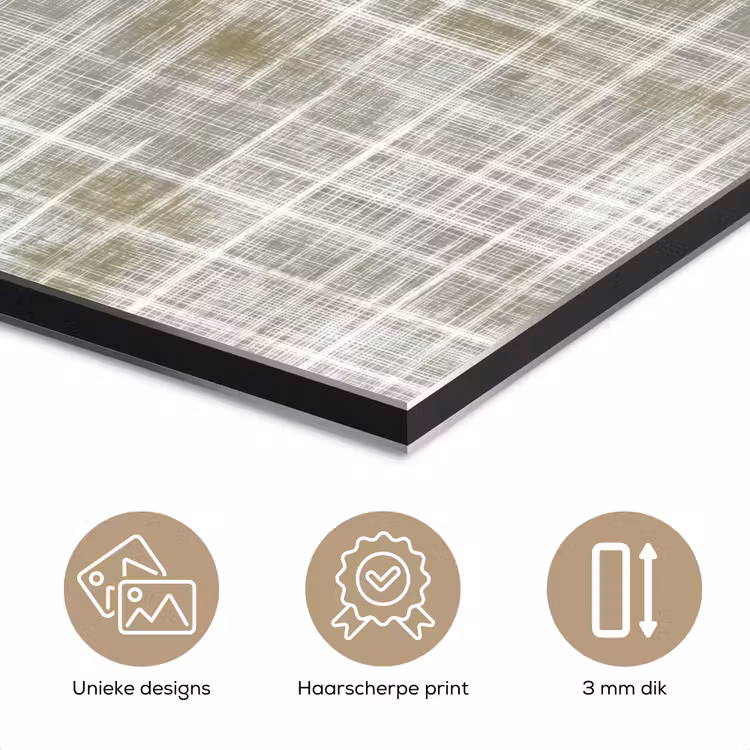 Aluminium schilderij - Linnen - Patroon - Groen — 7