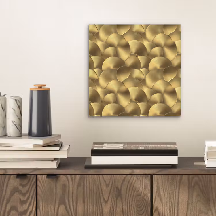Aluminium schilderij - Modern - Cirkel - Goud — 2