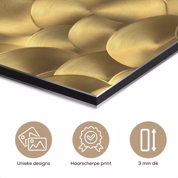 Aluminium schilderij - Modern - Cirkel - Goud — 7