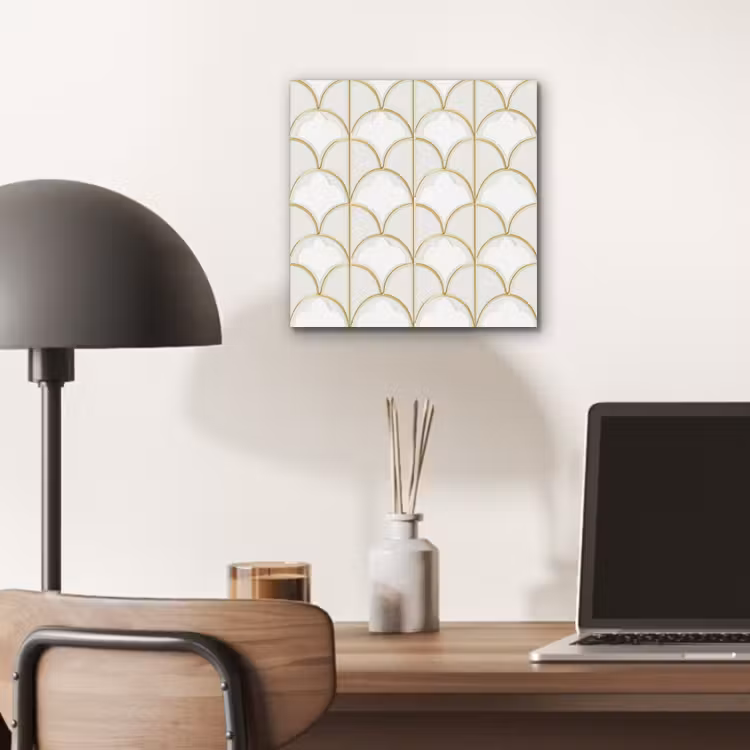 Aluminium schilderij - Mozaïek - Bogen - Goud — 6