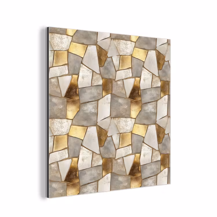 Aluminium schilderij - Mozaïek - Marmer - Goud — 1