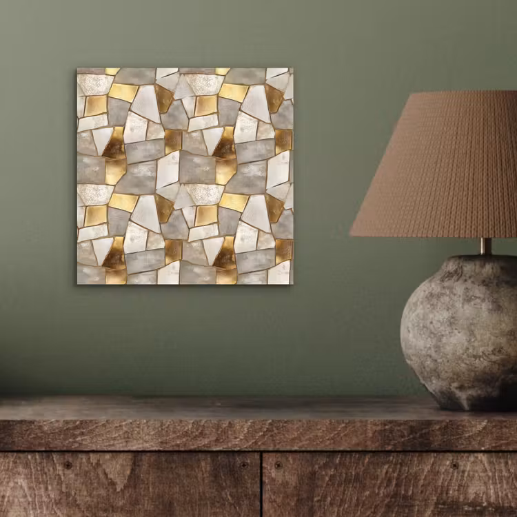 Aluminium schilderij - Mozaïek - Marmer - Goud — 3