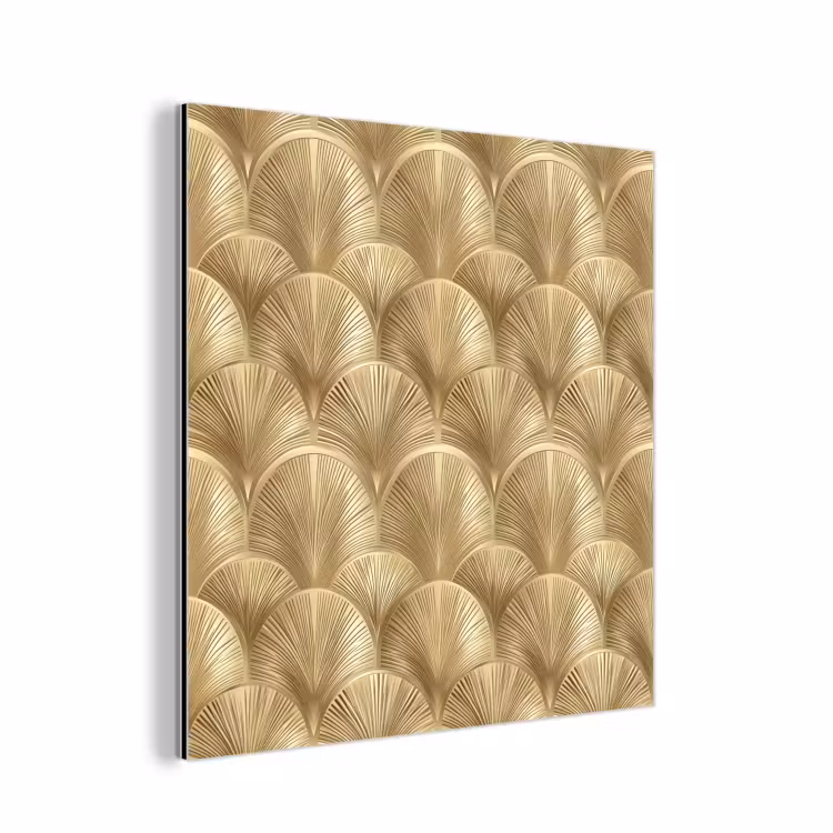 Aluminium schilderij - Patroon - Waaier - Goud — 1