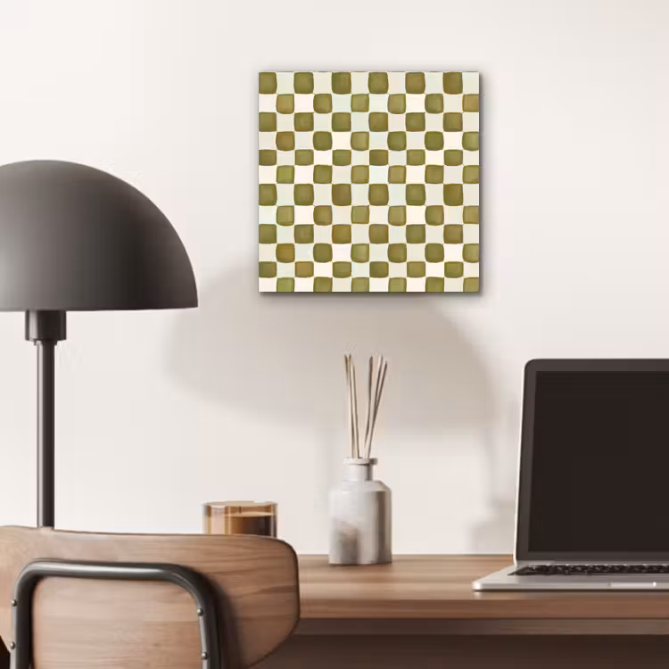 Aluminium schilderij - Schaak - Patroon - Groen — 6