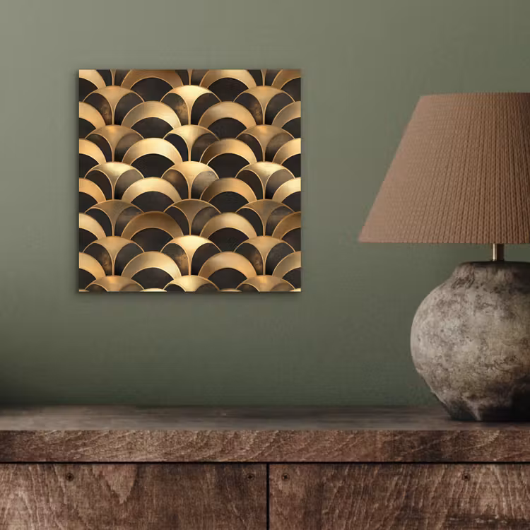 Aluminium schilderij - Schubben - Structuur - Goud — 3