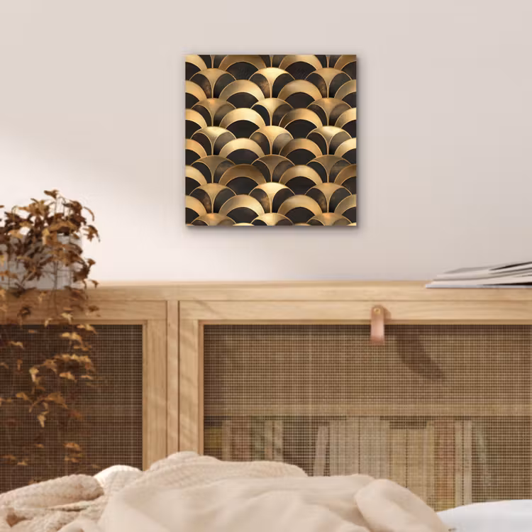 Aluminium schilderij - Schubben - Structuur - Goud — 4