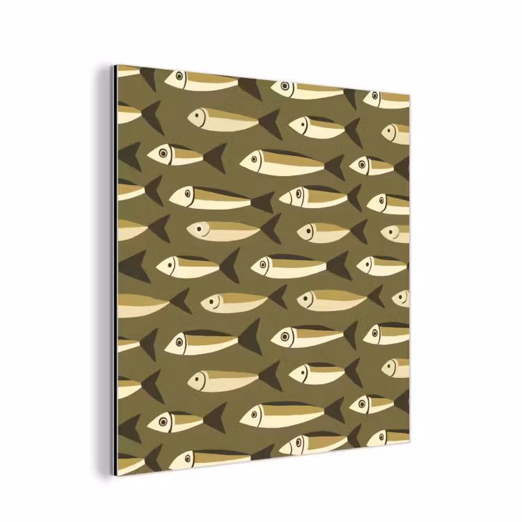 Aluminium schilderij - Vis - Patroon - Groen — 1