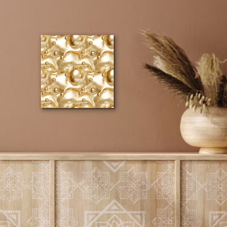 Aluminium schilderij - Vloeibaar - Druppels - Goud — 5