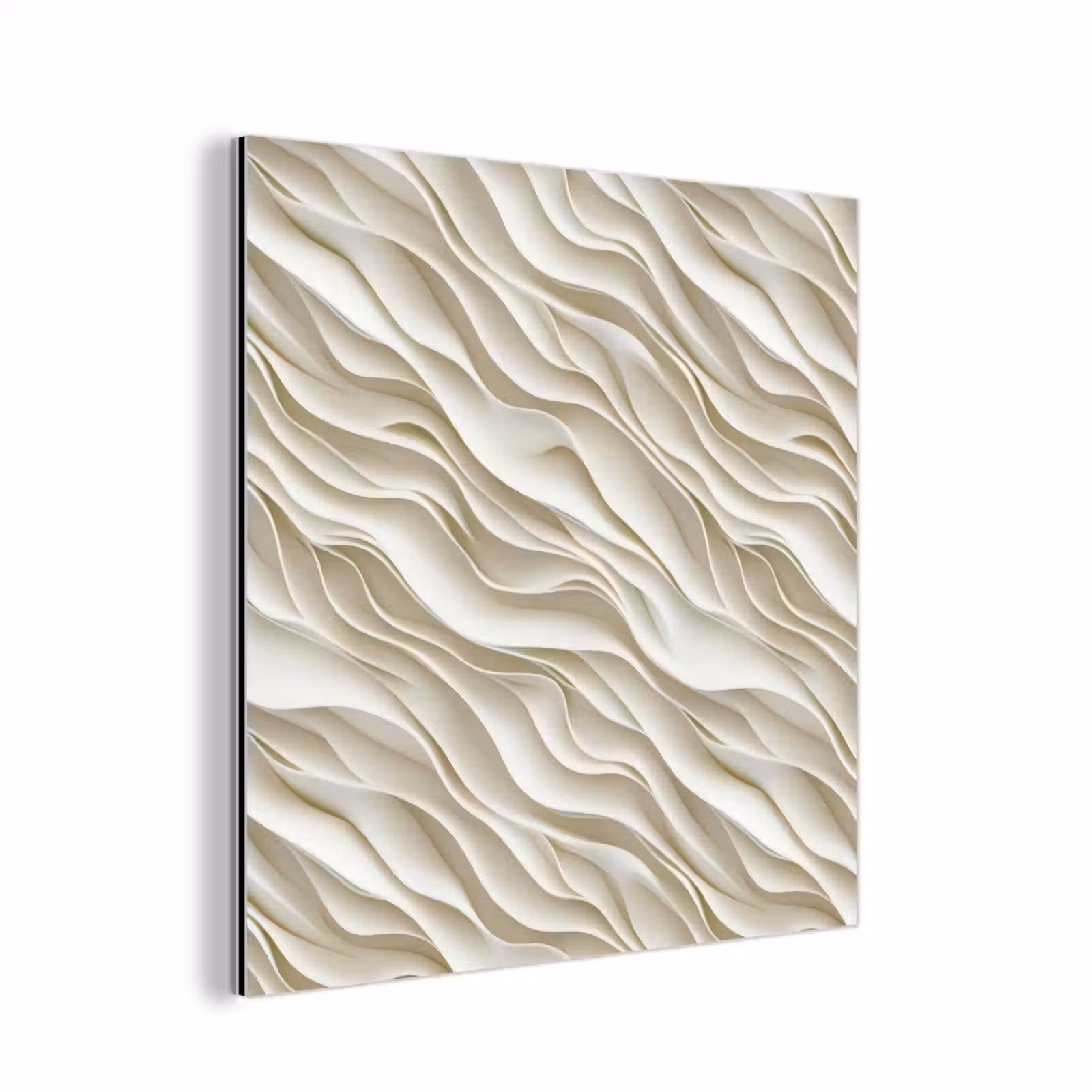 Aluminium schilderij - Golven - Wit - Minimalistisch — 1