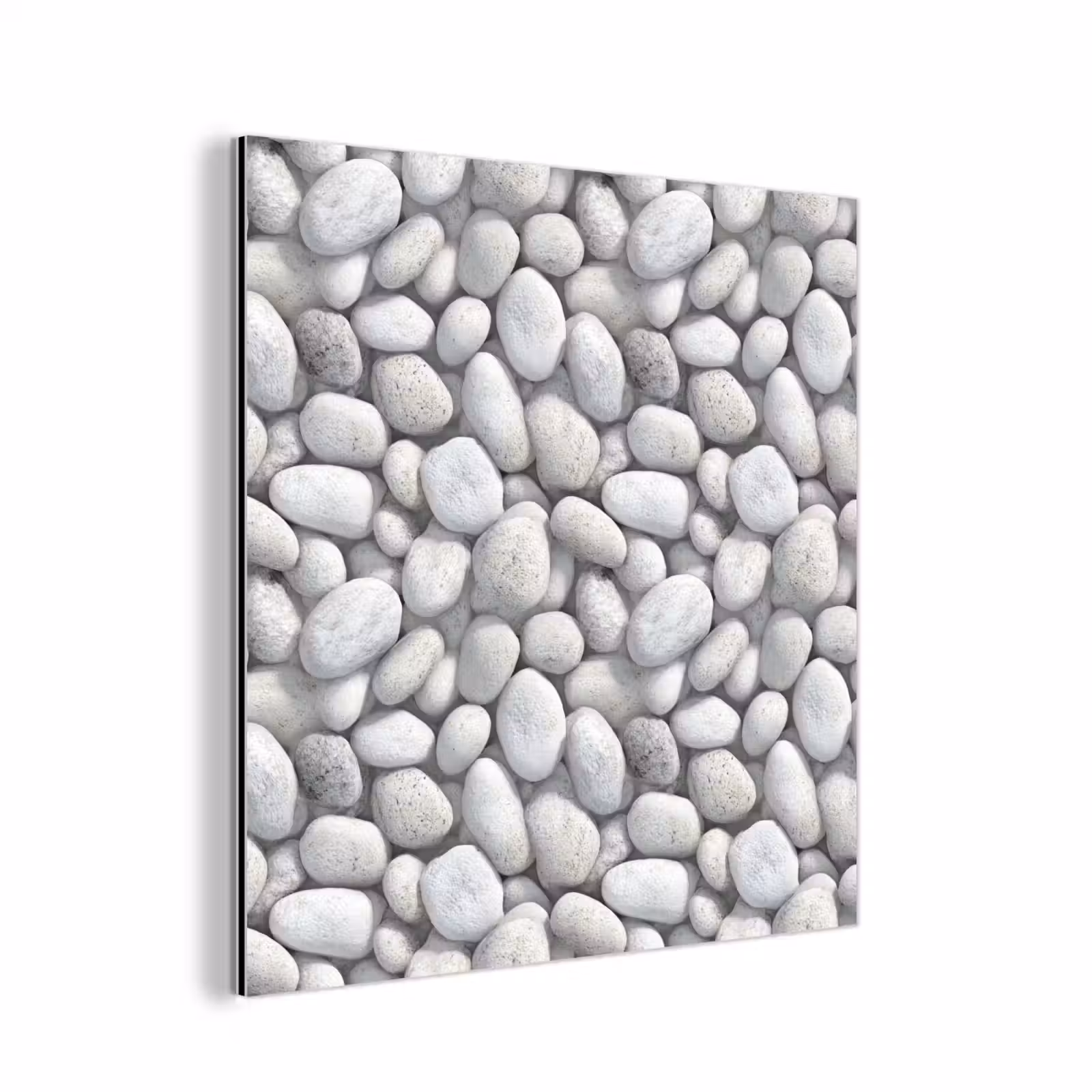 Aluminium schilderij - Steentjes - Grijs - Ovaal — 1