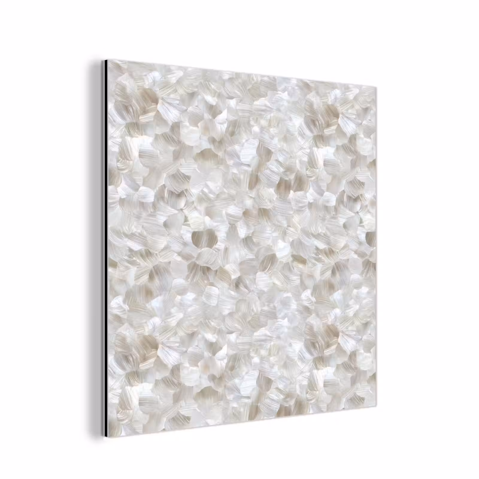 Aluminium schilderij - Wit - Penseelstreken - Reliëfeffect — 1
