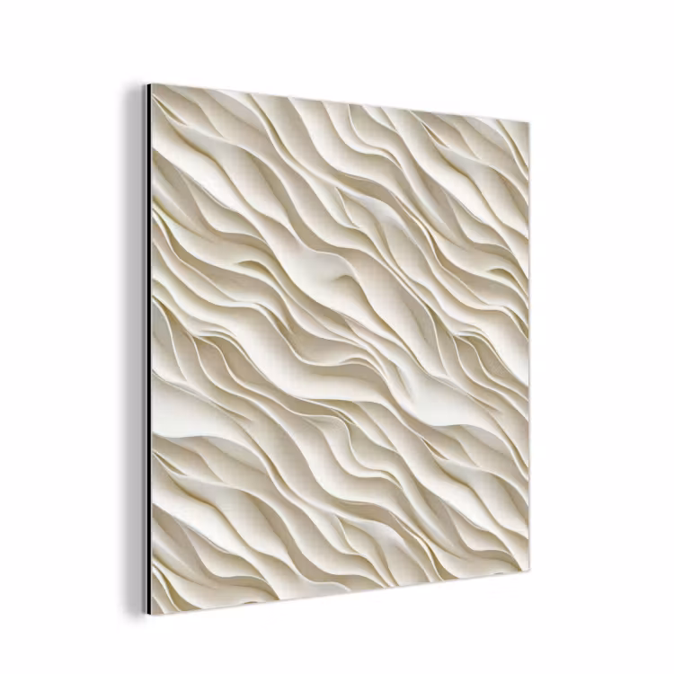 Aluminium schilderij - Golven - Wit - Minimalistisch — 1