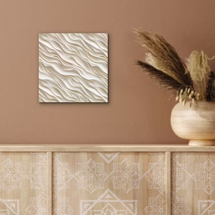 Aluminium schilderij - Golven - Wit - Minimalistisch — 5