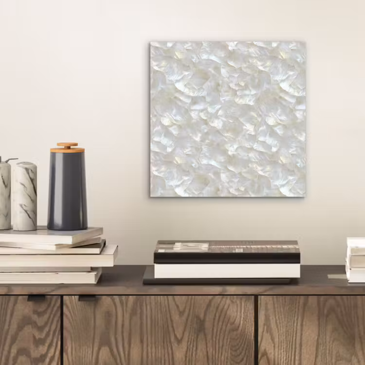 Aluminium schilderij - Parelmoerglans - Wit - Schelp — 2
