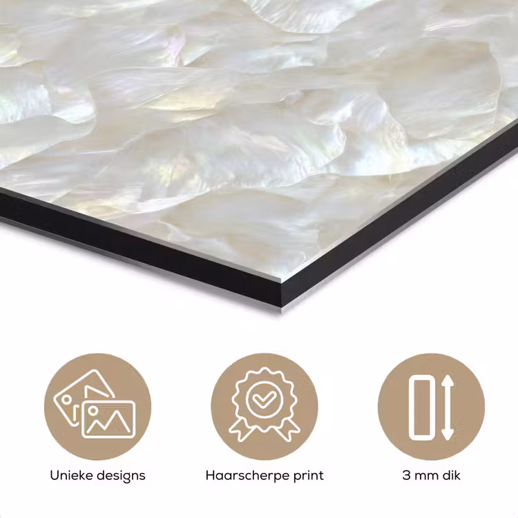 Aluminium schilderij - Parelmoerglans - Wit - Schelp — 7