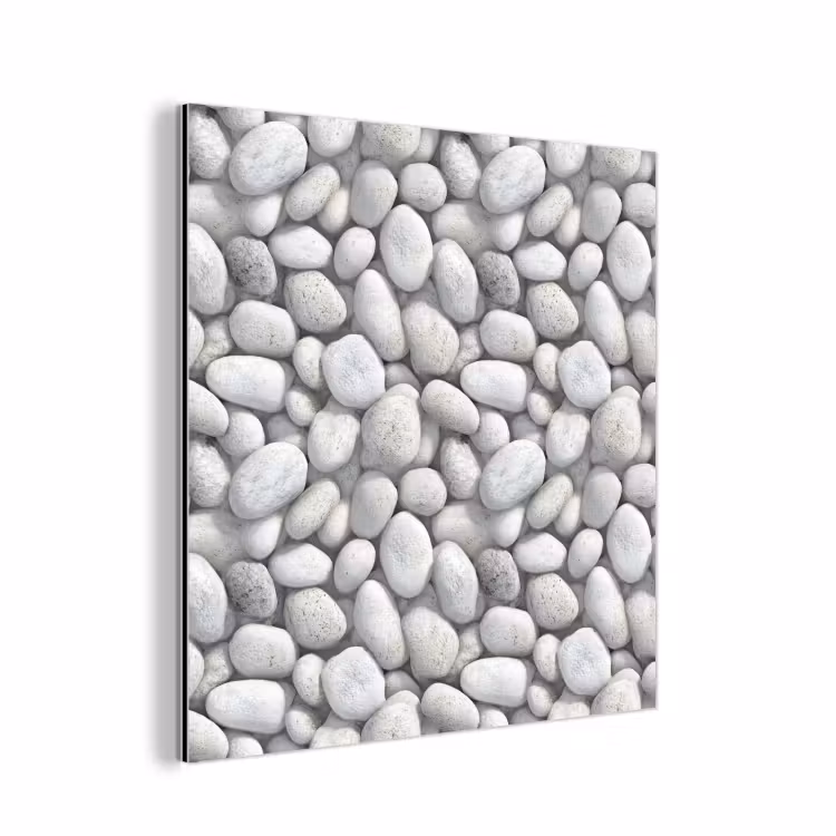 Aluminium schilderij - Steentjes - Grijs - Ovaal — 1