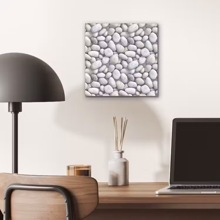 Aluminium schilderij - Steentjes - Grijs - Ovaal — 6