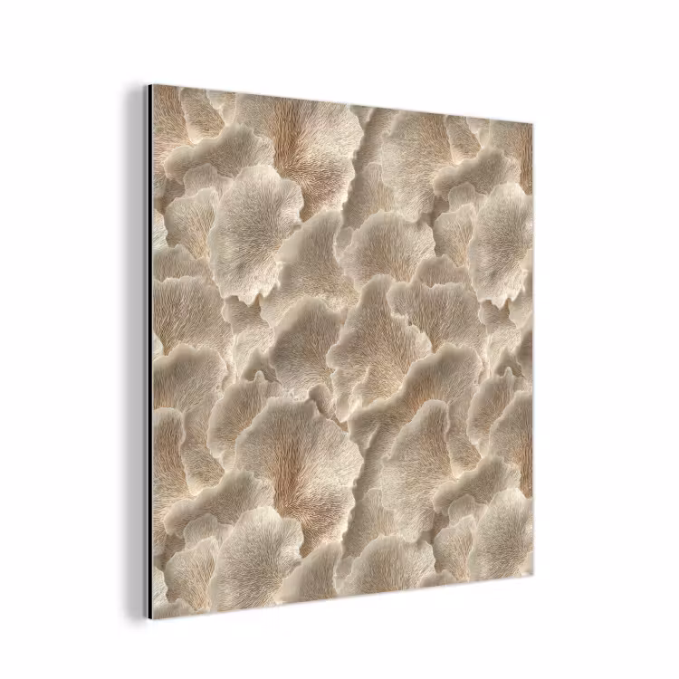 Aluminium schilderij - Waaierstructuren - Beige - Vezeltextuur — 1