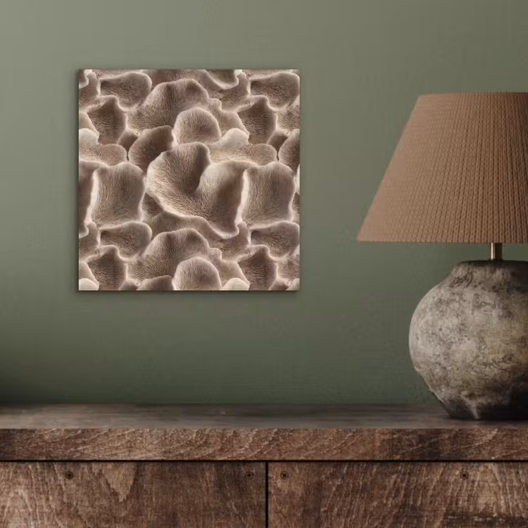 Aluminium schilderij - Waaiervorm - Beige - Vezel textuur — 3