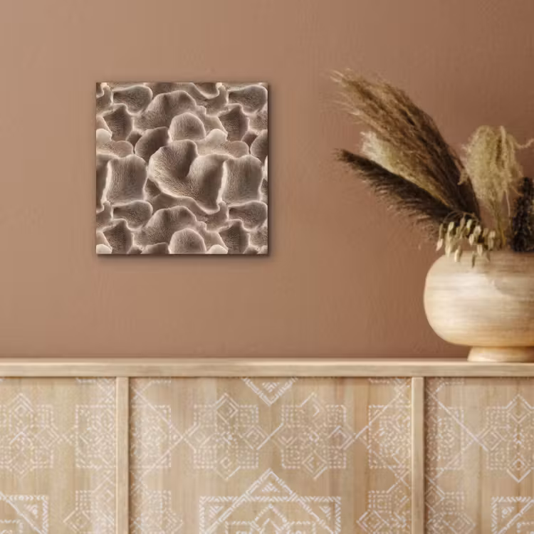 Aluminium schilderij - Waaiervorm - Beige - Vezel textuur — 5