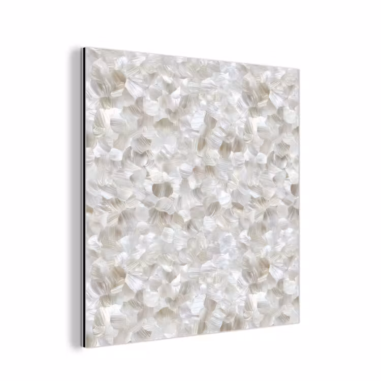 Aluminium schilderij - Wit - Penseelstreken - Reliëfeffect — 1