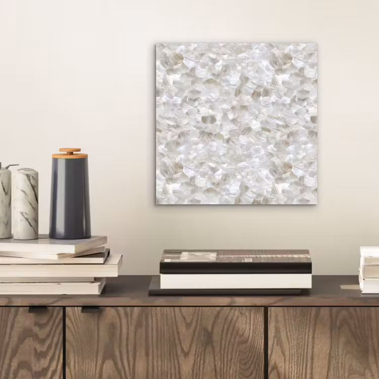 Aluminium schilderij - Wit - Penseelstreken - Reliëfeffect — 2