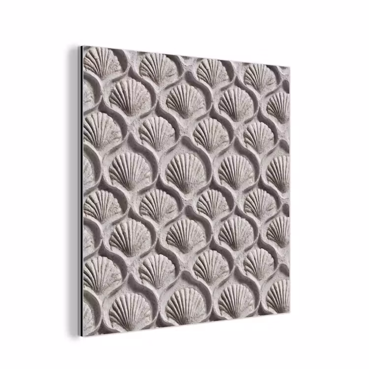 Aluminium schilderij - Zand - Schelpenvorm - Grijs — 1