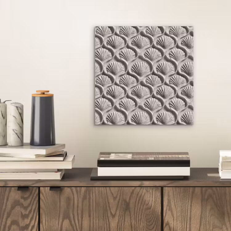 Aluminium schilderij - Zand - Schelpenvorm - Grijs — 2