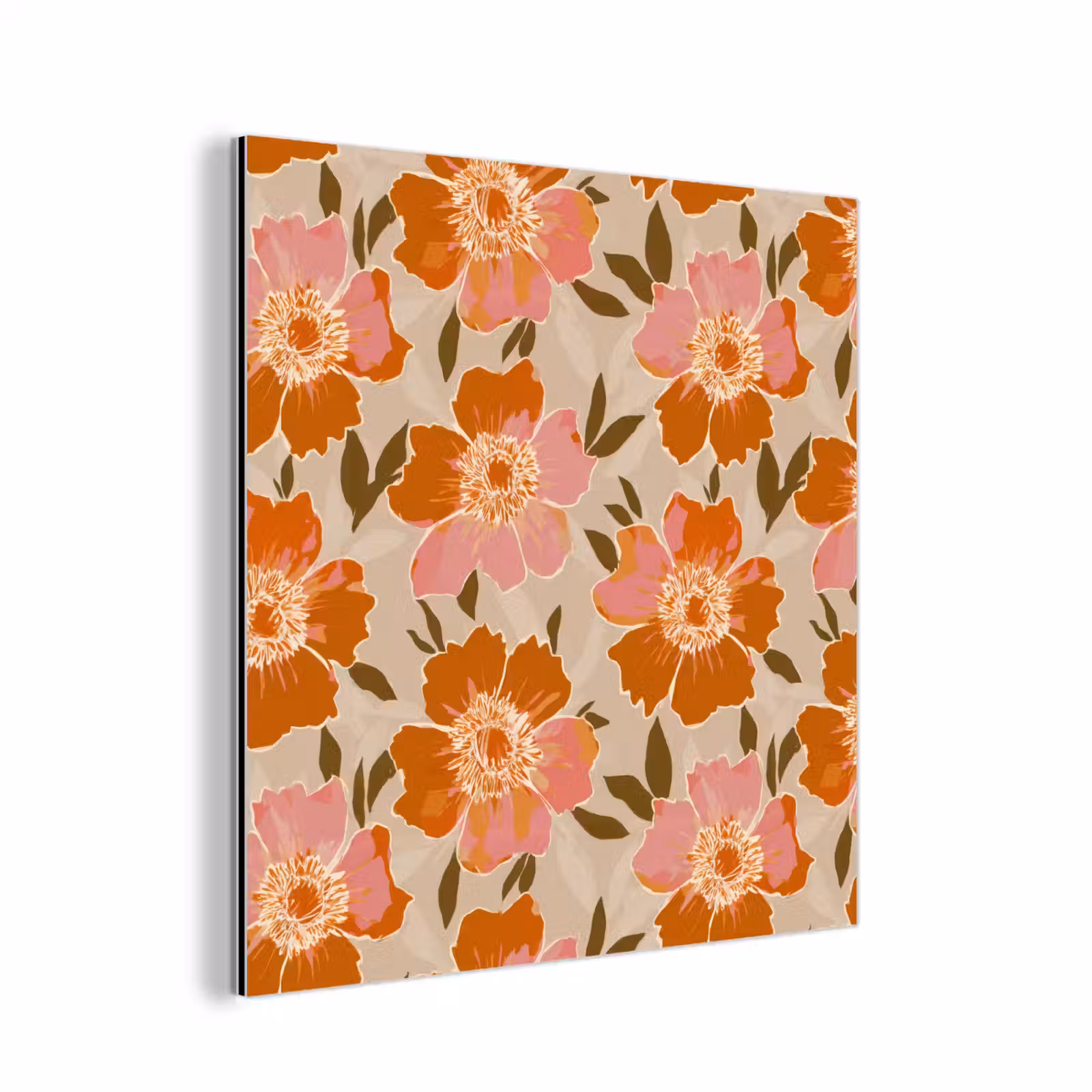 Aluminium schilderij - Bloemen - Motief - Retro — 1