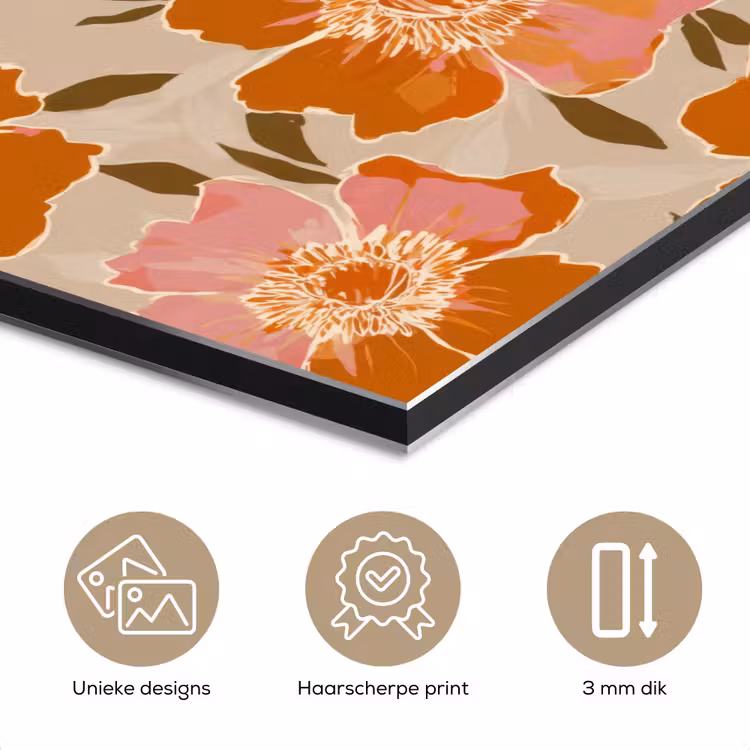 Aluminium schilderij - Bloemen - Motief - Retro — 7