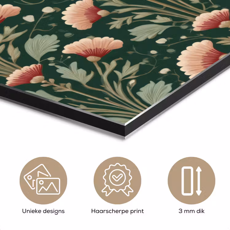 Aluminium schilderij - Patroon - Botanisch - Kleurrijk — 7