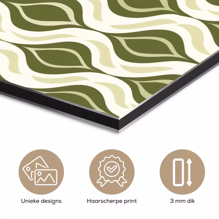 Aluminium schilderij - Patroon - Retro - Groen — 7