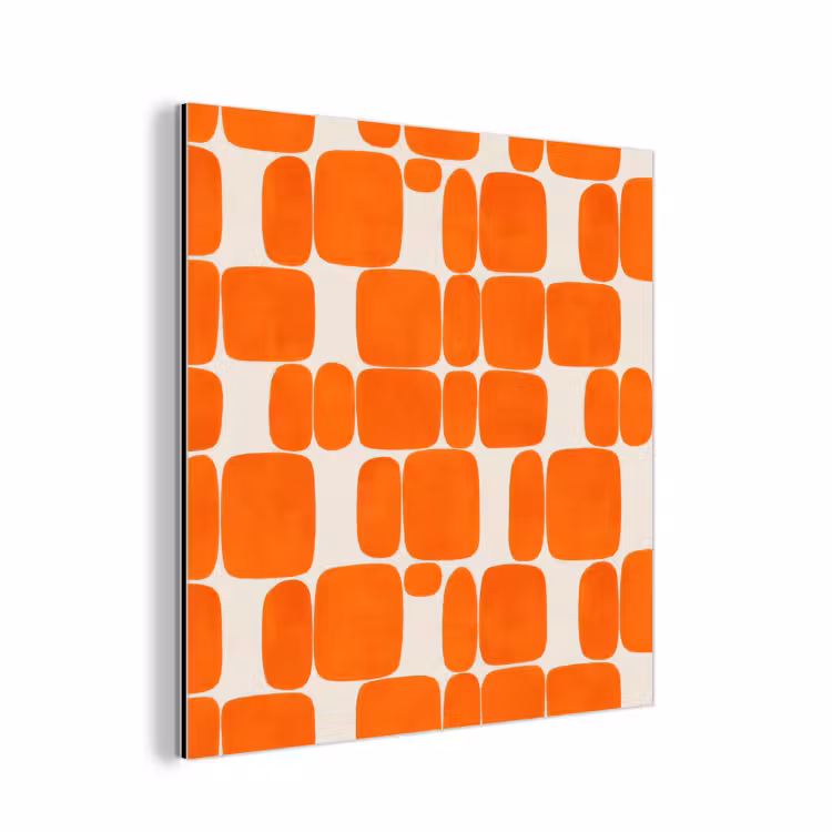 Aluminium schilderij - Patroon - Retro - Oranje — 1