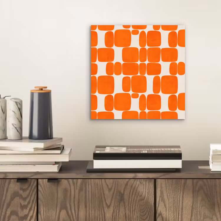 Aluminium schilderij - Patroon - Retro - Oranje — 2