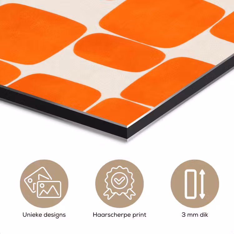 Aluminium schilderij - Patroon - Retro - Oranje — 7