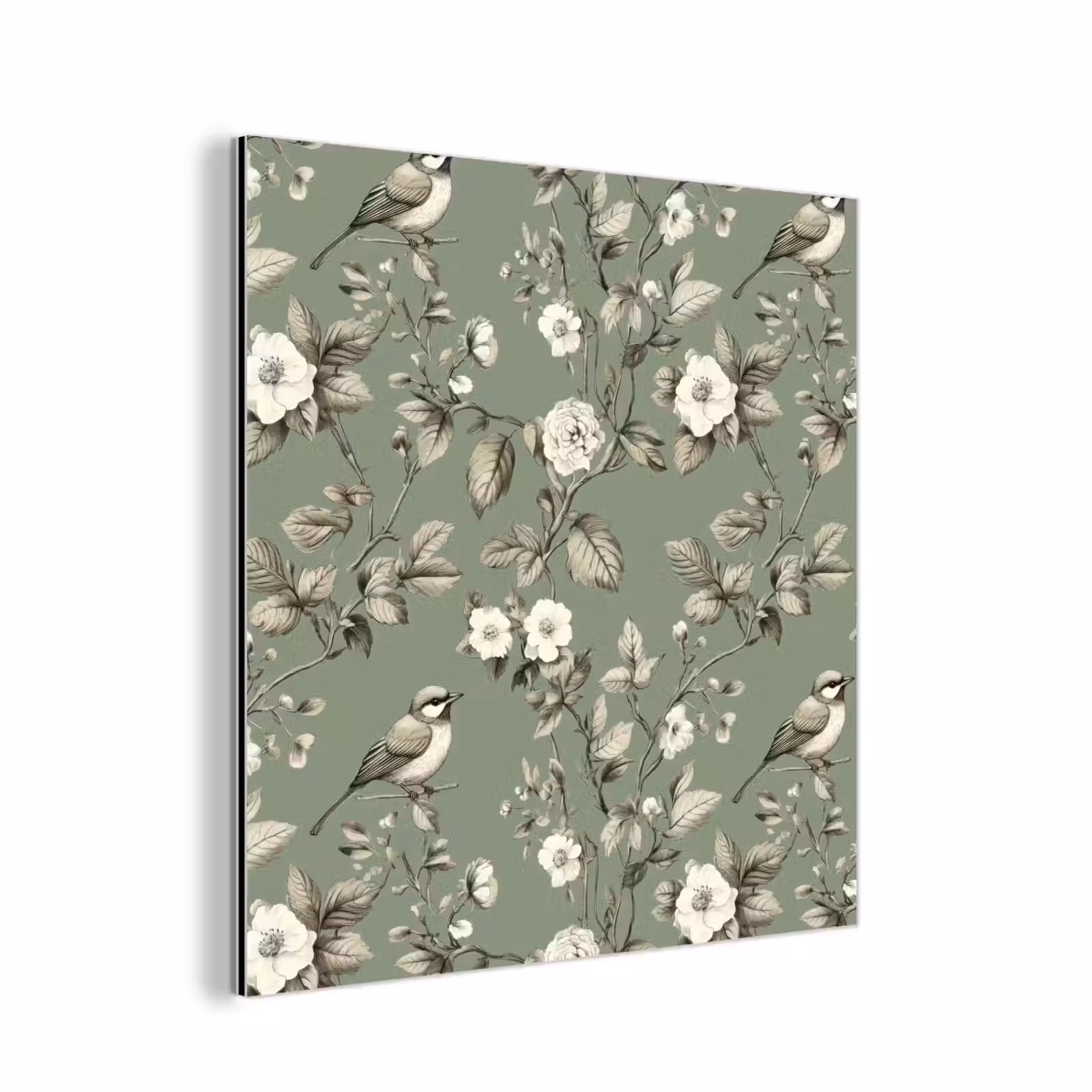 Aluminium schilderij - Botanisch - Vogels - Groen — 1