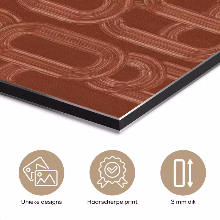 Aluminium schilderij - Abstract - Textuur - Bruin — 7