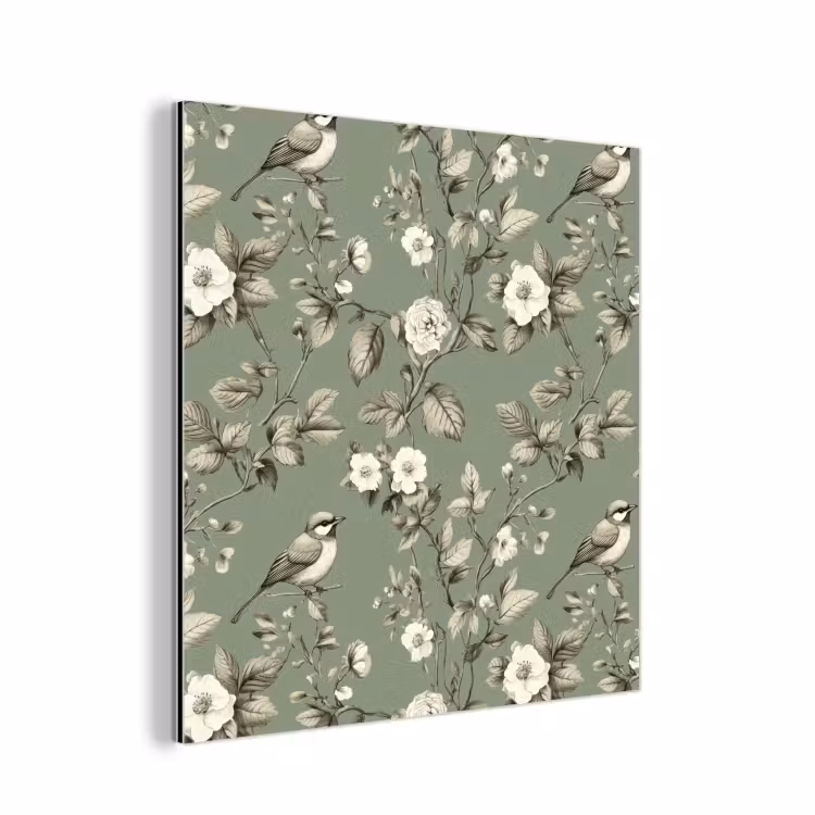 Aluminium schilderij - Botanisch - Vogels - Groen — 1