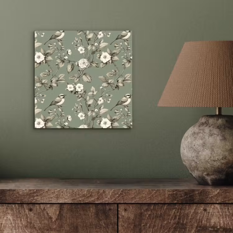 Aluminium schilderij - Botanisch - Vogels - Groen — 3