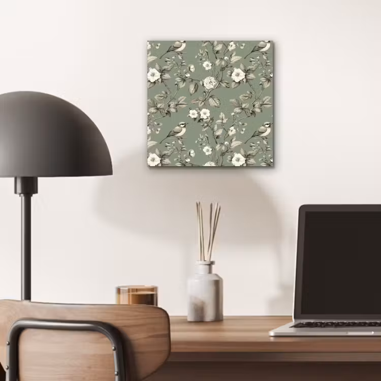Aluminium schilderij - Botanisch - Vogels - Groen — 6