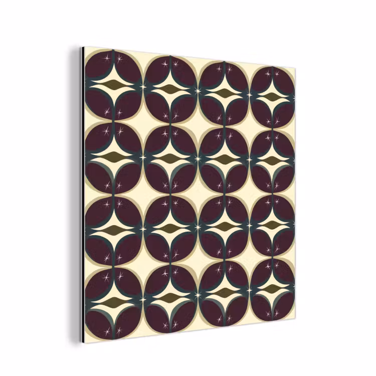 Aluminium schilderij - Cirkel - Retro - Kleurrijk — 1