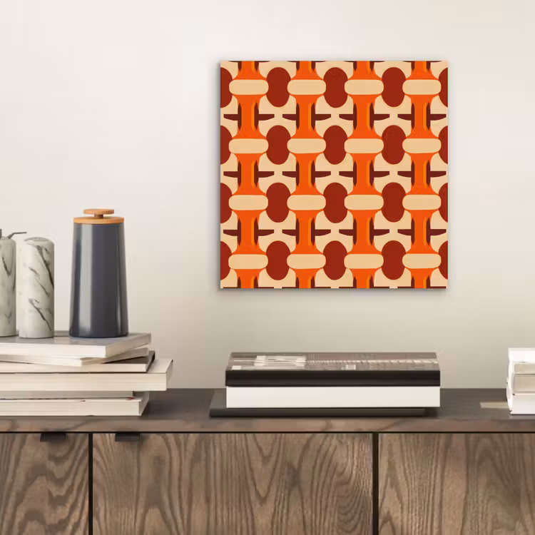 Aluminium schilderij - Geometrisch - Retro - Oranje — 2