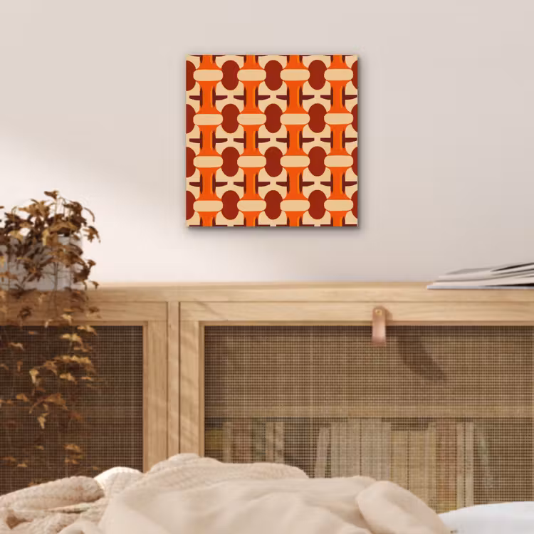Aluminium schilderij - Geometrisch - Retro - Oranje — 4