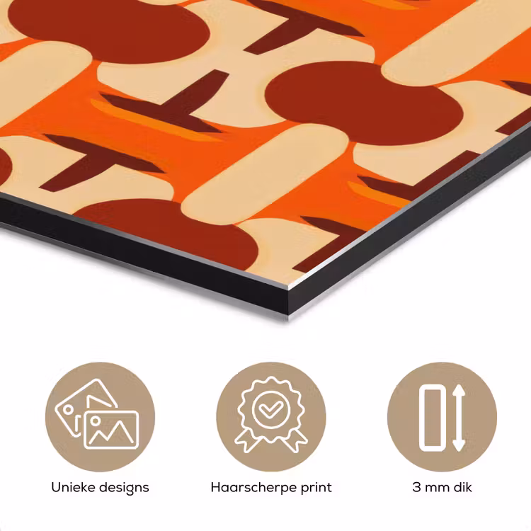 Aluminium schilderij - Geometrisch - Retro - Oranje — 7
