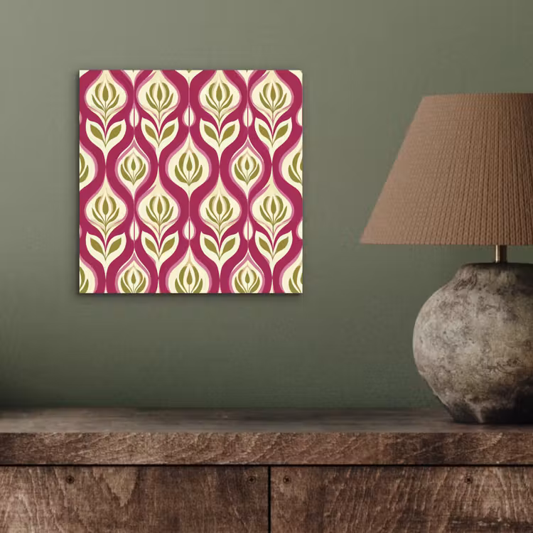 Aluminium schilderij - Retro - Floraal - Paars — 3
