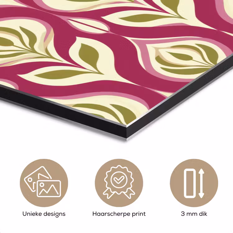 Aluminium schilderij - Retro - Floraal - Paars — 7