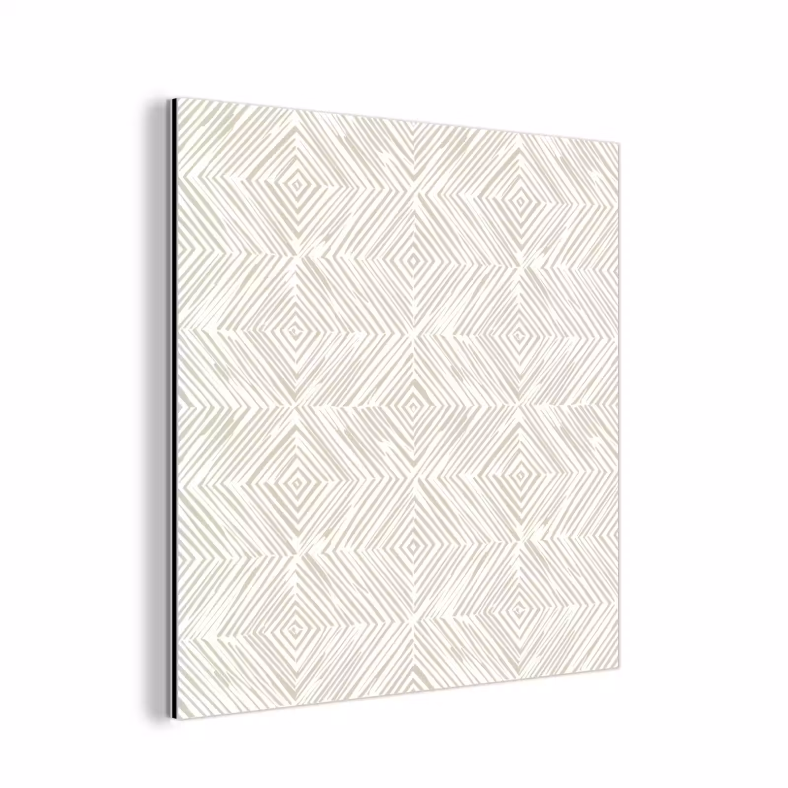 Aluminium schilderij - Abstract - Ruiten - Beige — 1